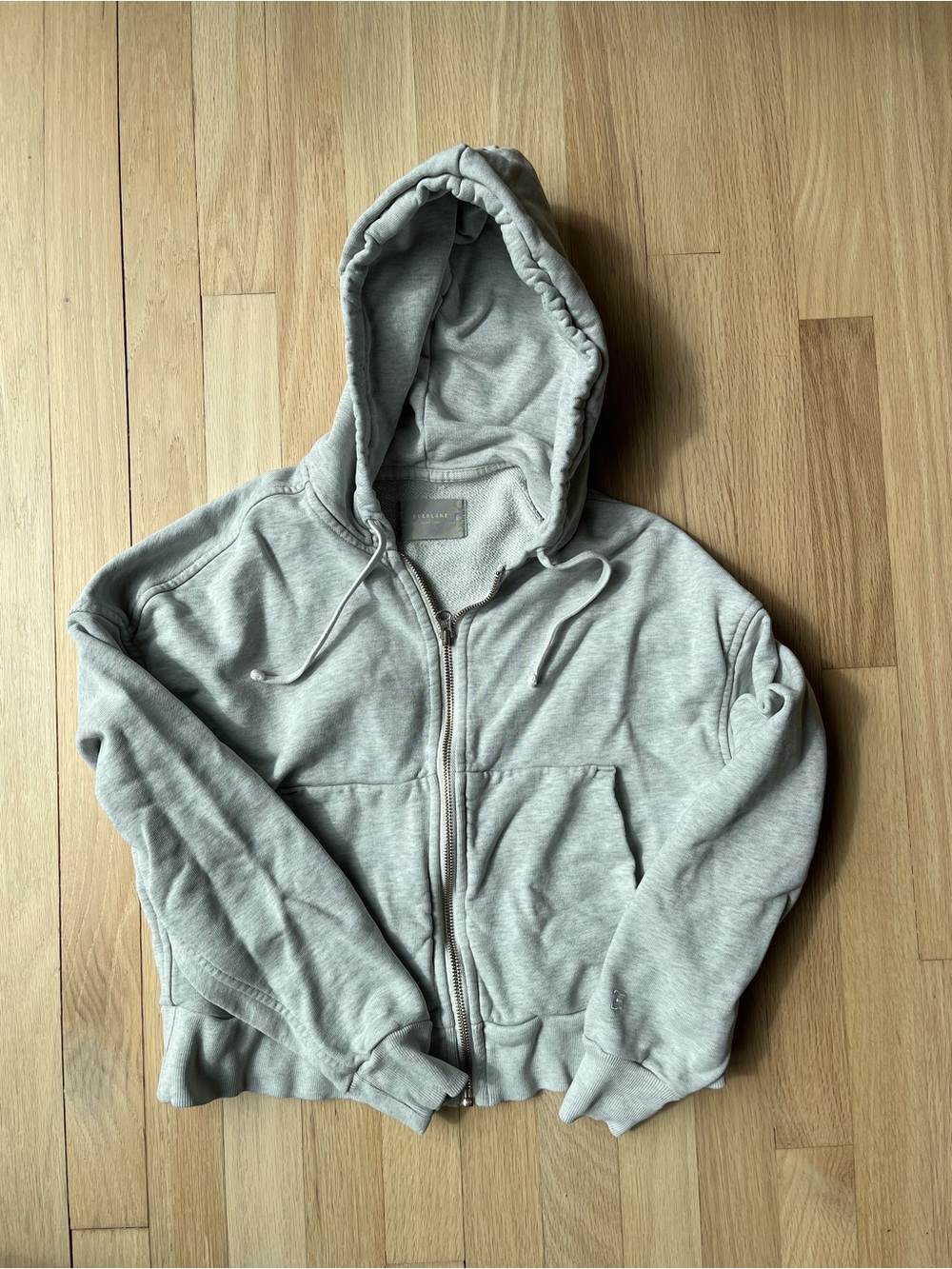 Everlane Track Organic Cotton Hoodie in Light Grey, XS